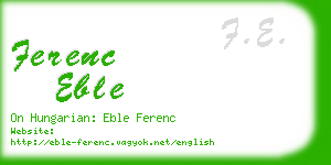 ferenc eble business card
